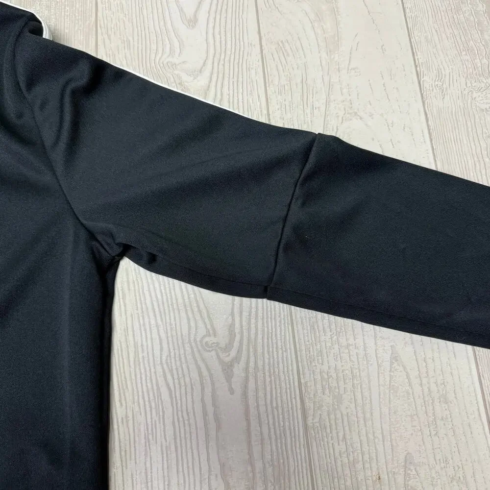 Black 3-Stripe Track Jacket Women's Size Small Full Zip Pockets NWT